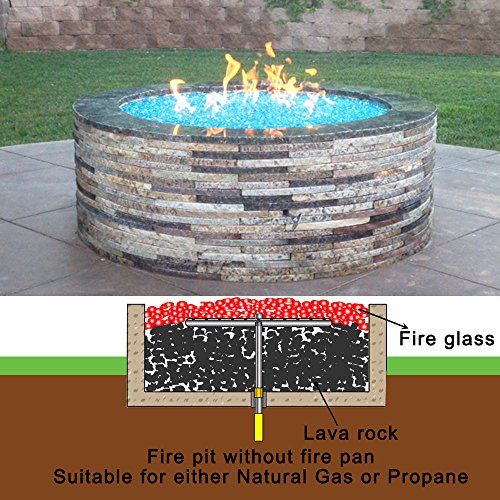 Stanbroil 6 Inch Round Fire Pit Burner Ring For Natural Gas & Propane Fire Pit Fireplace - 304 Stainless Steel Fire Pit Burner For Indoor & Outdoor, Btu 88,000 Max #TOP1