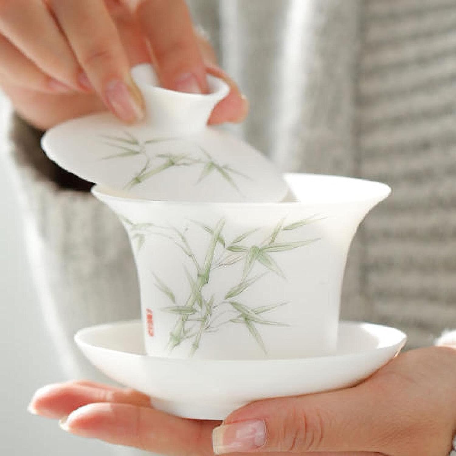 Amazon.co.jp: 蓋碗 手绘蓋碗 茶器セット 150ML 茶杯 茶碗