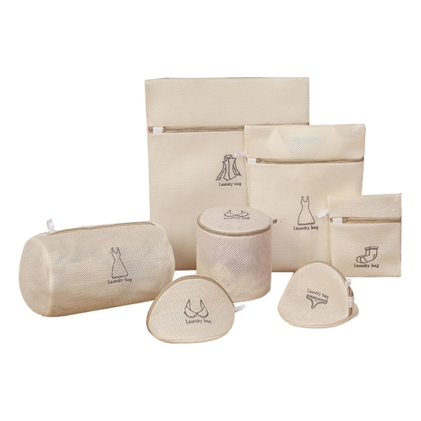 bolsa de lavandería, bolsa de lavandería, Juego de 7 bolsas de lavandería de malla gruesa for lavar prendas delicadas, blusas, medias, ropa interior, sujetadores, lencería