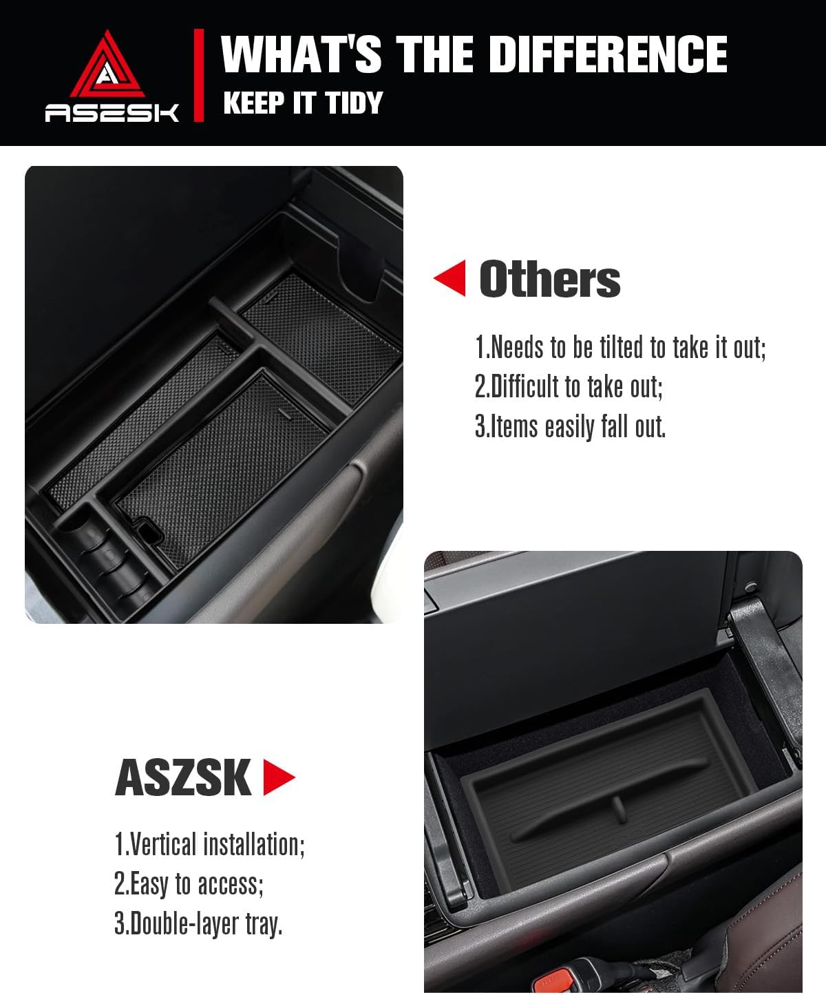 for 2023~2026 L EXUS RX (RX350/RX350h/RX500h) Storage Box Console Organizer Silicone Materials 2PCS Double Layer Center Console Organizer Tray