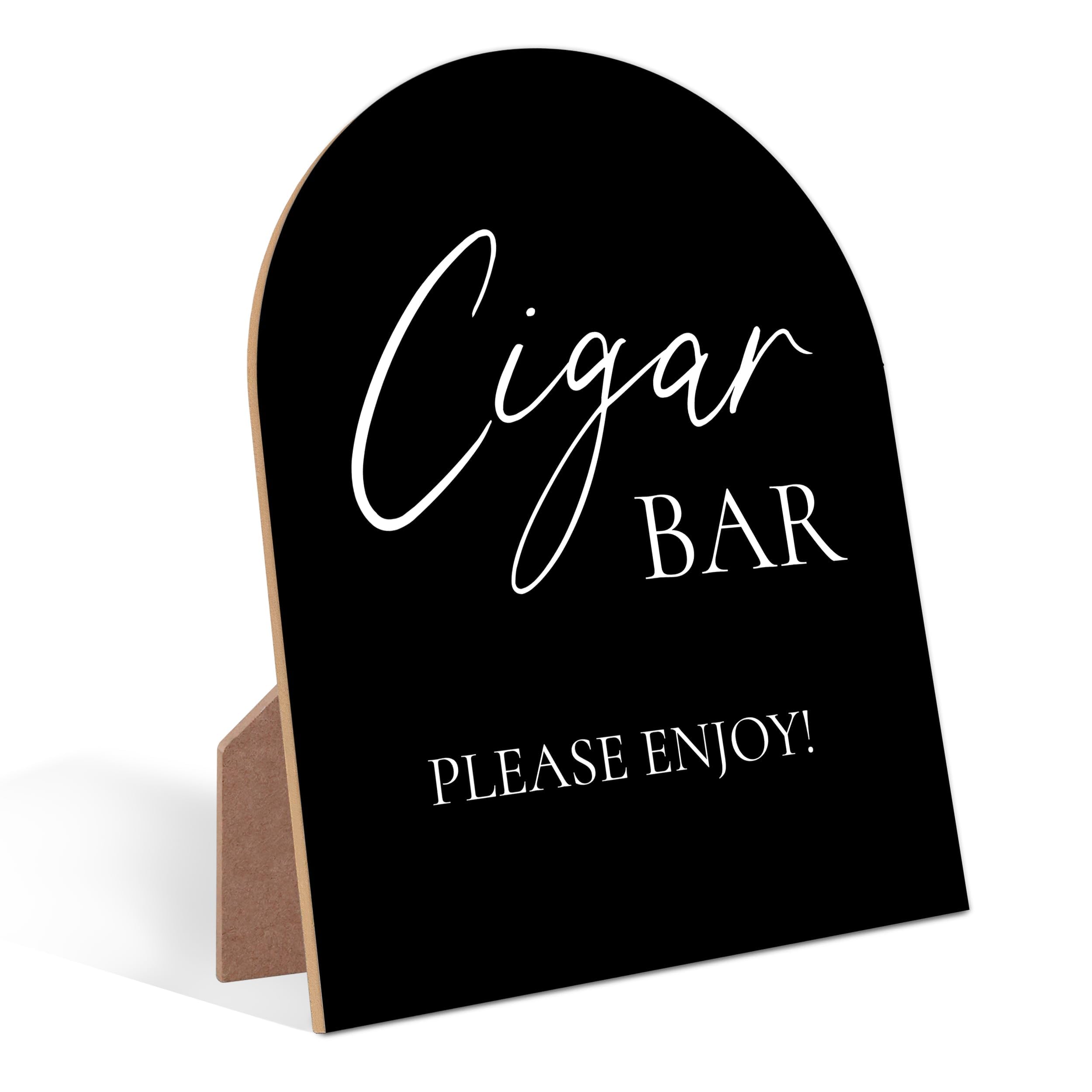 Letrero de barra de cigarros, letrero minimalista de arco blanco, accesorios de boda para recepción, decoración de mesa de centro de mesa de boda para decoración de puros y despedidas de soltera,