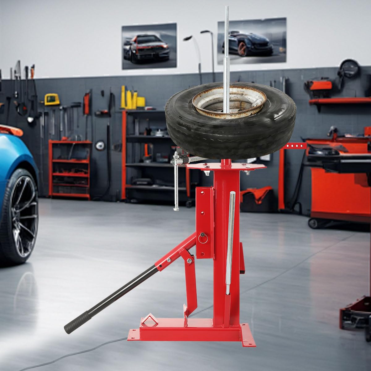 Reifenmontiergerät 4"-17", Verstellbare Y-Klemmbacken in 13 Positionen | Langer Hebelarm für Präzisen Wulstdruck, Universelles Reifenmontiergerät Manuell für Auto Motorrad Quad