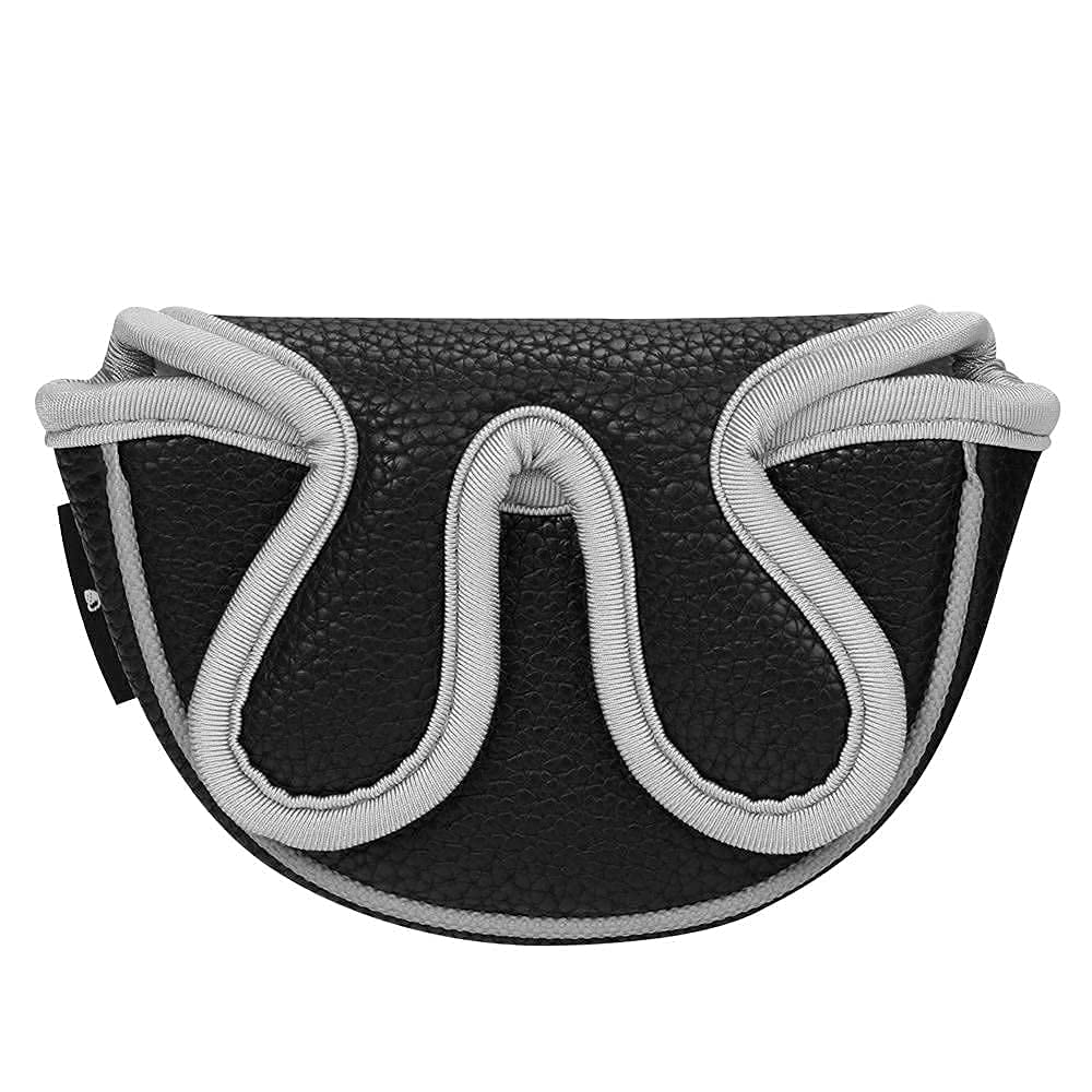 BIG TEETH Small Golf Putter Cover Half Mallet Mini Golf Headcover Club Head Protector Magnetic Closure, Center Shaf & Heel Shafted Putter Headcover
