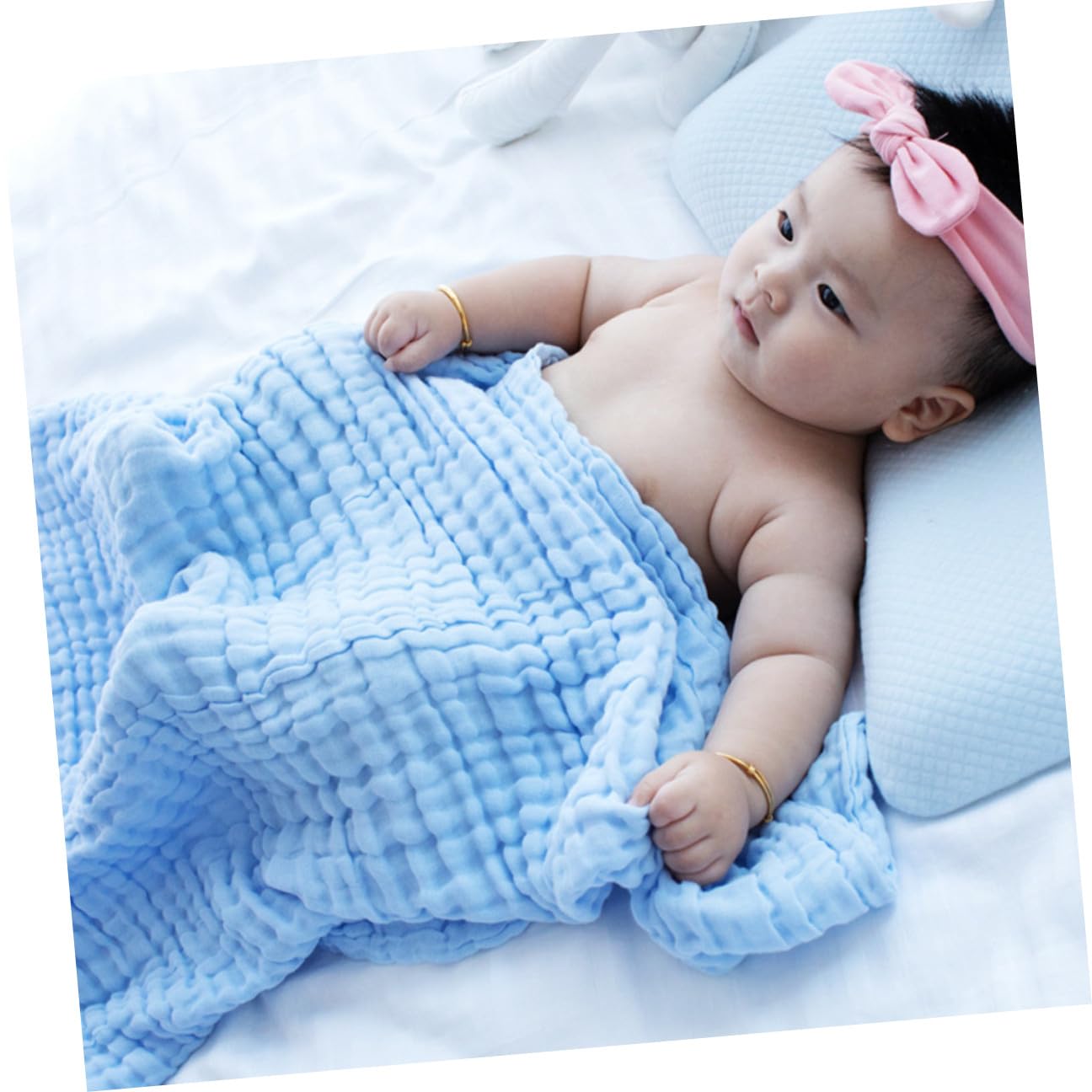 HANABASS Puckdecken für Komfort und Wärme 3 Stück aus Reiner Baumwolle Atmungsaktive Unisex Babydecken Geeignet für Indoor und Outdoor Nutzung