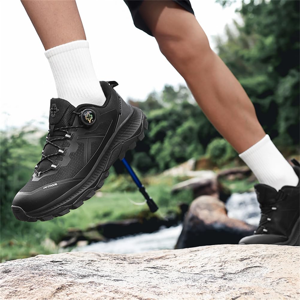 JiuQing Herren Wanderschuhe Mit Niedriger Leibhöhe Wasserdicht Leicht Für Trail- Und Rucksacktouren Camping