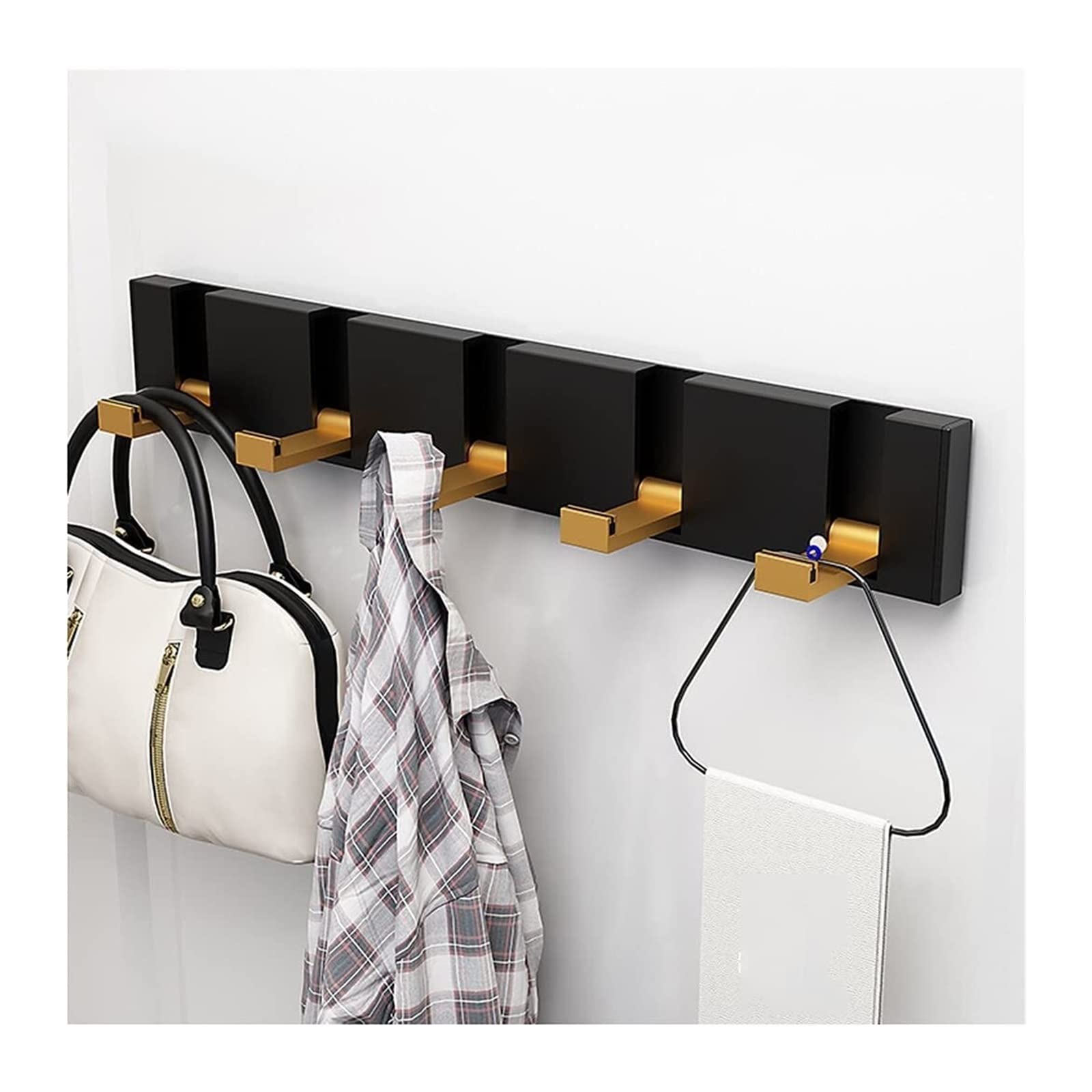 Porte Manteau Mural Porte-manteau Mural Noir, Cintre Peu Encombrant Pour Suspendre Les Vêtements, Chapeaux, Clés, 5 Crochets Vestes Chapeaux(C)
