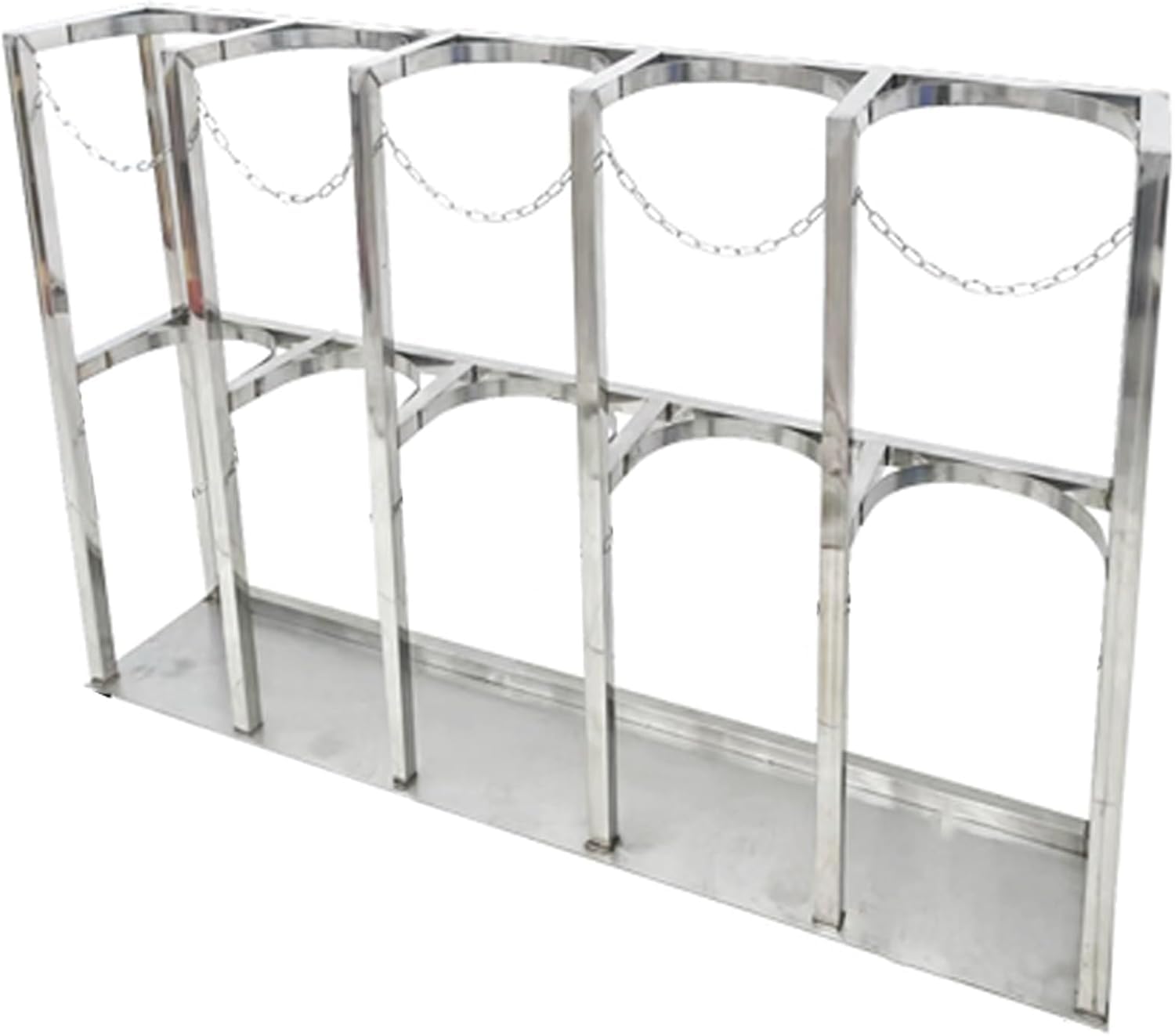 Estante para cilindros de oxígeno de 4 L, estante de almacenamiento de cilindros de gas, estante fijo de acero inoxidable resistente para cilindros de gas y estante fijo para cilindros de gas clínico