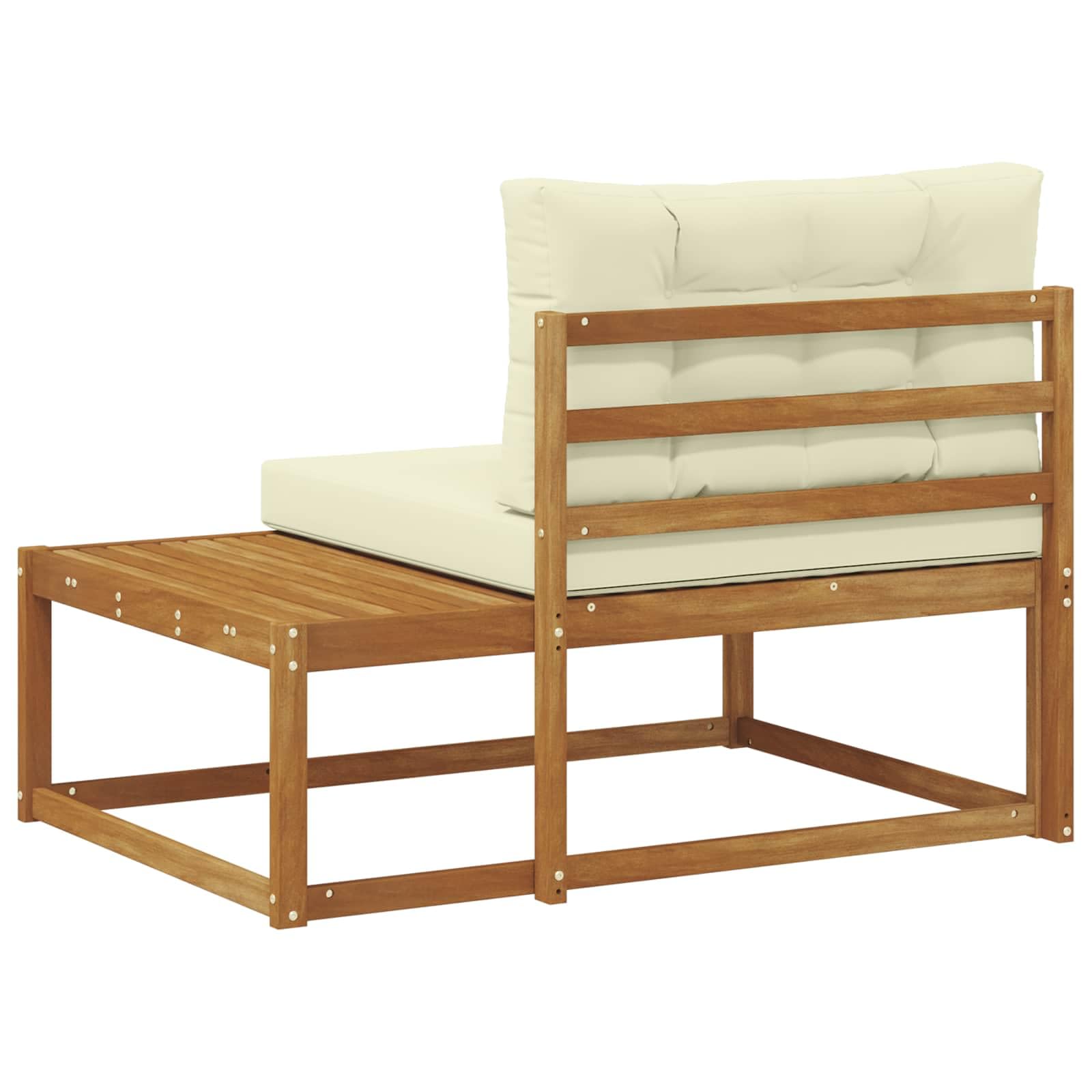 Divano laterale per esterni, 115 x 83 x 73 cm, in legno massiccio di acacia, set di mobili da giardino, per terrazza, balcone, giardino, A