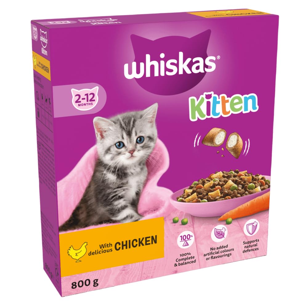 Whiskas Junior Chicken 800g Bag, Kitten Cat Dry Food