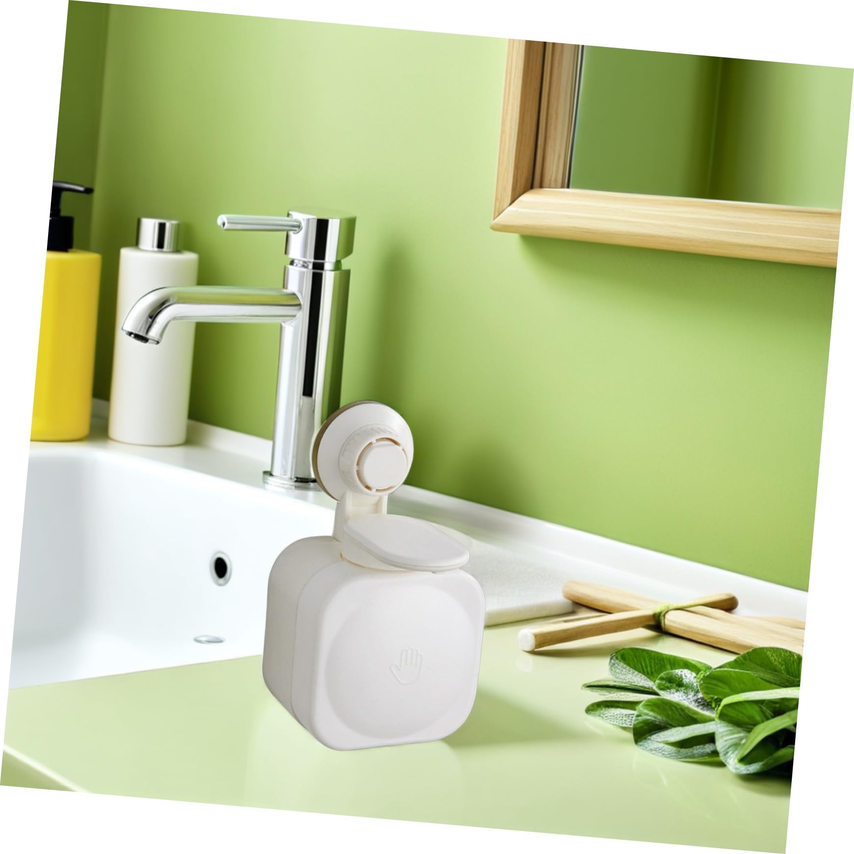 Dispensador de Jabón y Dispensación Uniforme Abs Blanco de Pared Ventosa sin Fugas para Ducha Adecuado para Baños y Cocinas Modernas