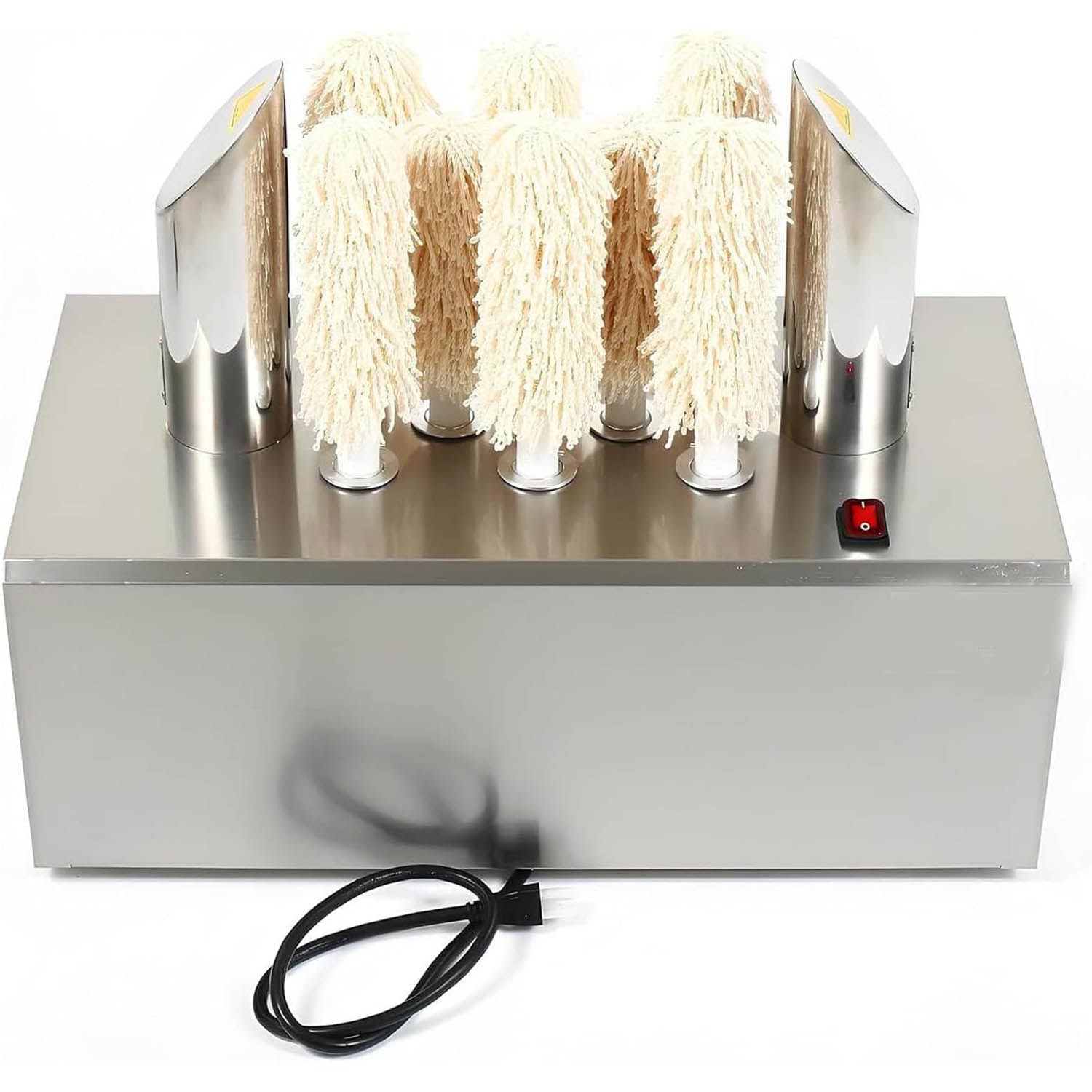 XueFulxion 3/5/8Head Wine Glass Polisher 1200W Automatic Coffee Cups Wiping Machine Professional Wine Glass Drying and Polishing Machines,for Bars Kitchen Restaurants Hotels 8heads