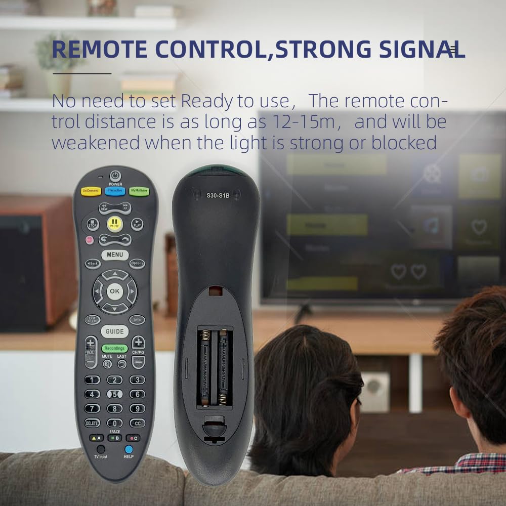 Lot de 2 télécommandes S30-s1b pour Att Uverse - Remplacement universel avec installation facile - Télécommande TV universelle pour un usage quotidien (noir)