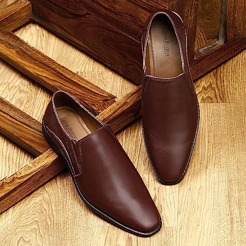 Image of LOUIS STITCH Men's Italian Leather Shoes Mocassin Comfortable Slipon Handcrafted Formal Loafers for Men RXSORW Size