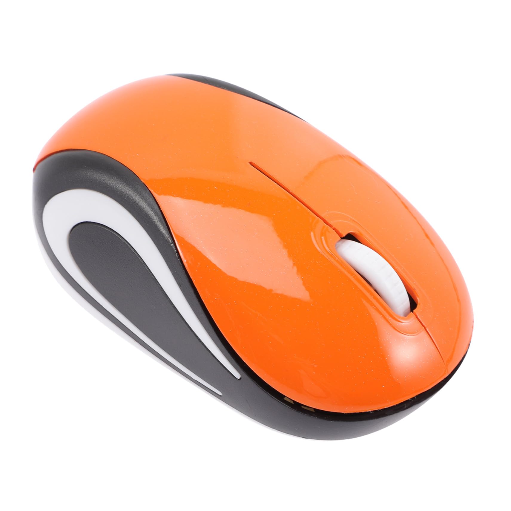 Mouse Wireless Piccolo Ricaricabile con Ricevitore Usb, Design Ergonomico in Abs, per Ufficio e Custodia Computer, Colore Arancia