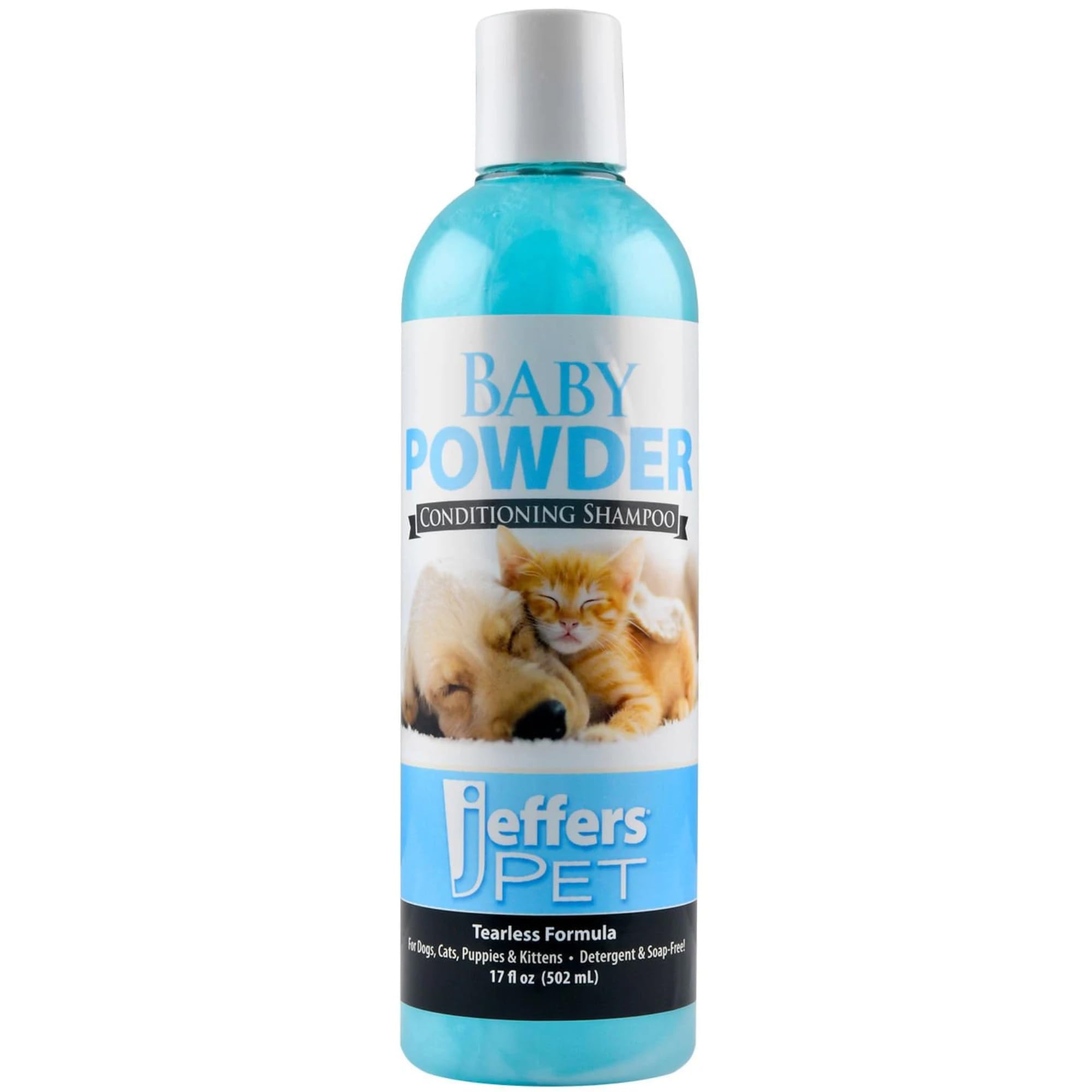 Jeffers Baby Powder Scent Conditioning Shampoo for Dogs, Cats, Puppies & Kittens – Gentle, Soap Free Formula with Natural Oils – Odor Eliminating, Safe Coat Care, Hypoallergenic Pet Shampoo, 17 oz