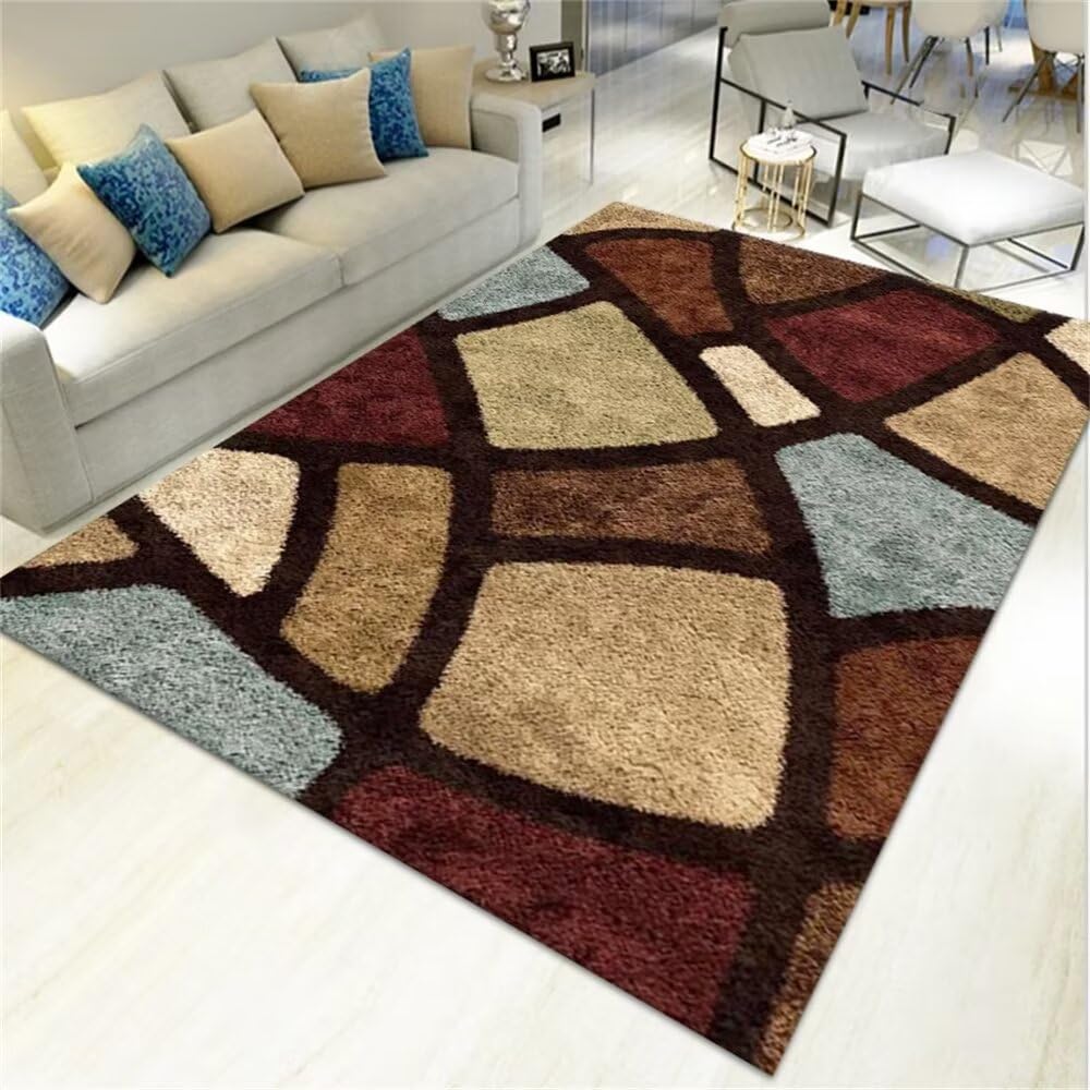 Tapis salle de jeux enfant décoration chambre bebe fille brun 50x80