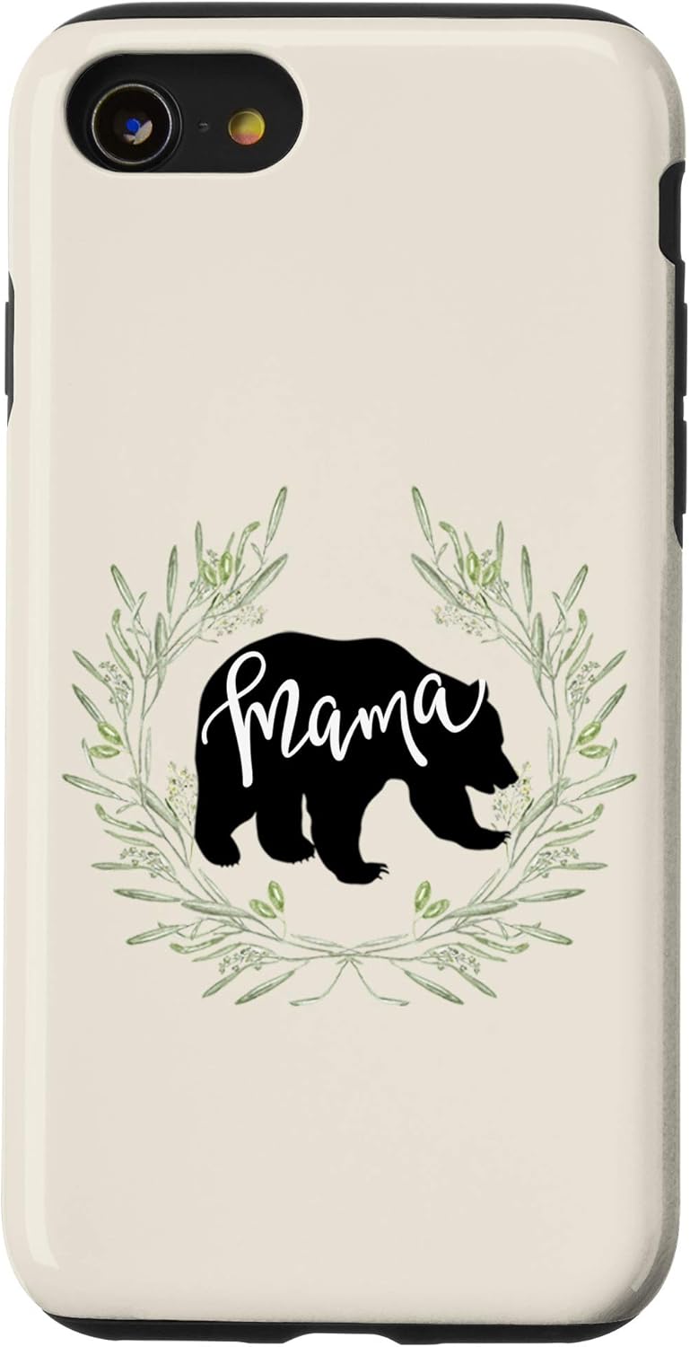 iPhone SE (2020) / 7 / 8 Rustic Mama Bear Greenery Wreath Farmhouse Cute Momma Bear Case