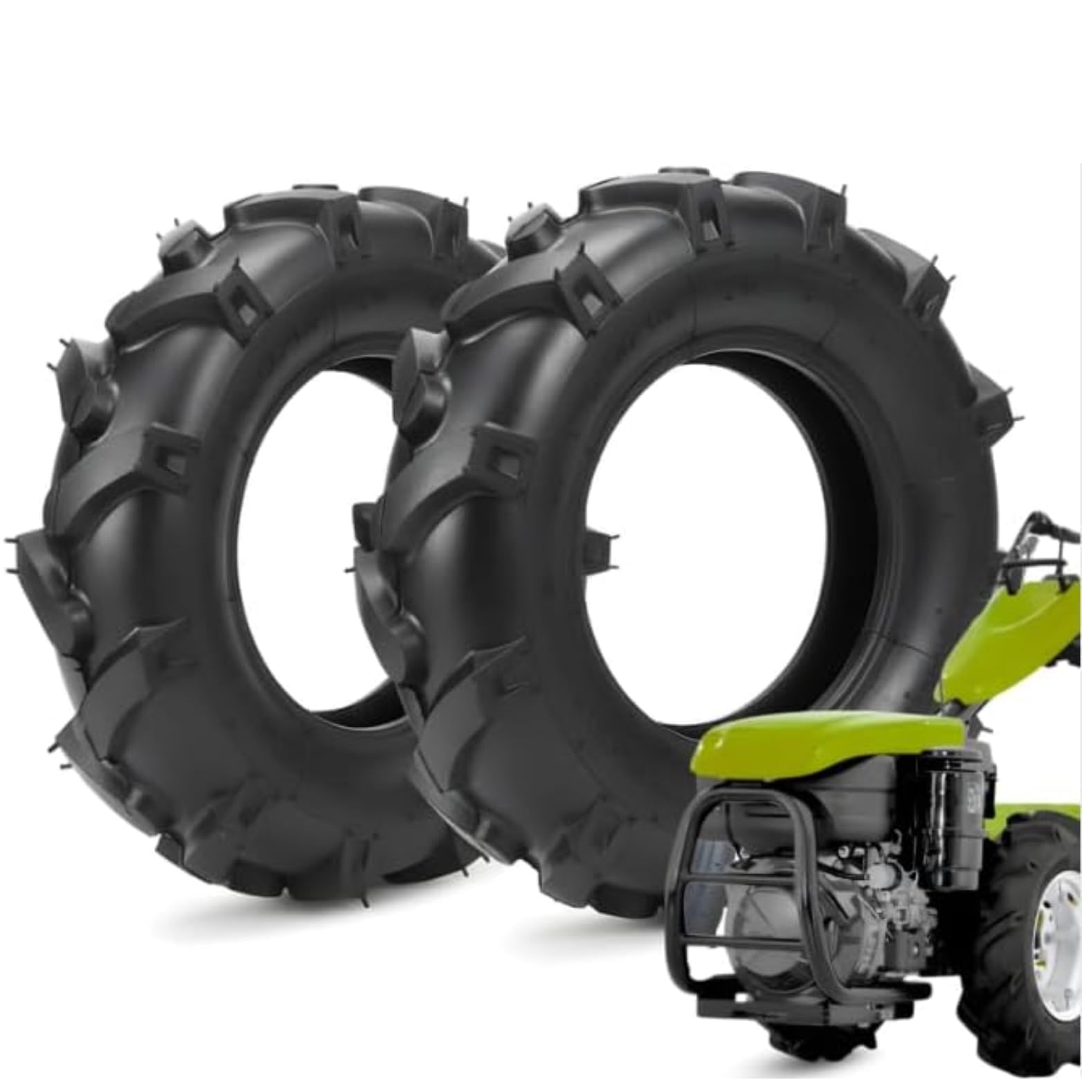 Ecovelo' 2 Pneumatici 3.50-8 4PR Rinforzati | Kit Gomme TM per uso Agricolo per Motozappa, Motocoltivatore e Falciatrice