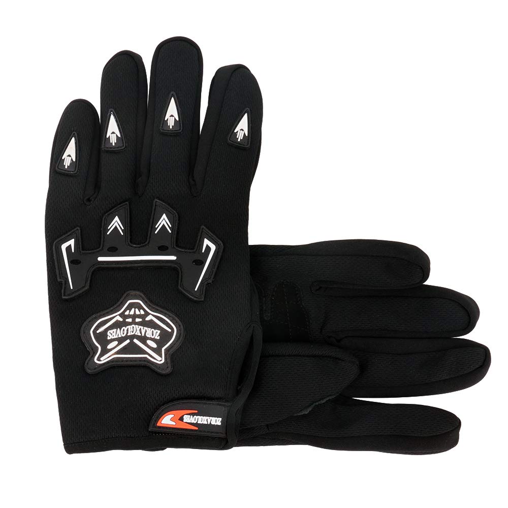 Zorax Noir (S - 5 cm) Gants de motocross MX pour enfants Gants de moto pour enfants Dirty Bike Quad Bike