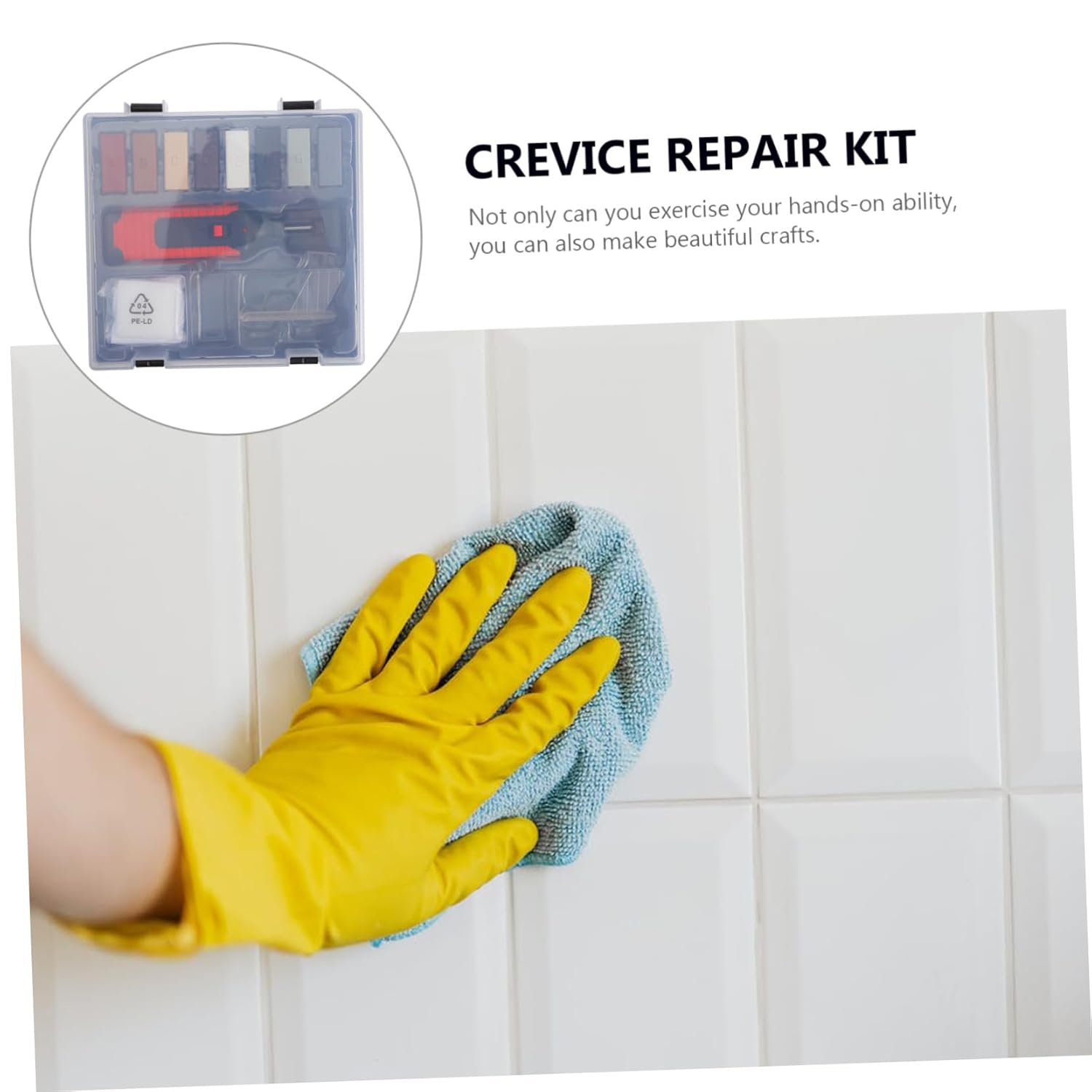 DOITOOL Ceramic Tile Repair Kit for Home Renovation Waterproof Crevice Repair Tool Set 1 Set Easy Application for Cracks and Chips in Floors and Walls