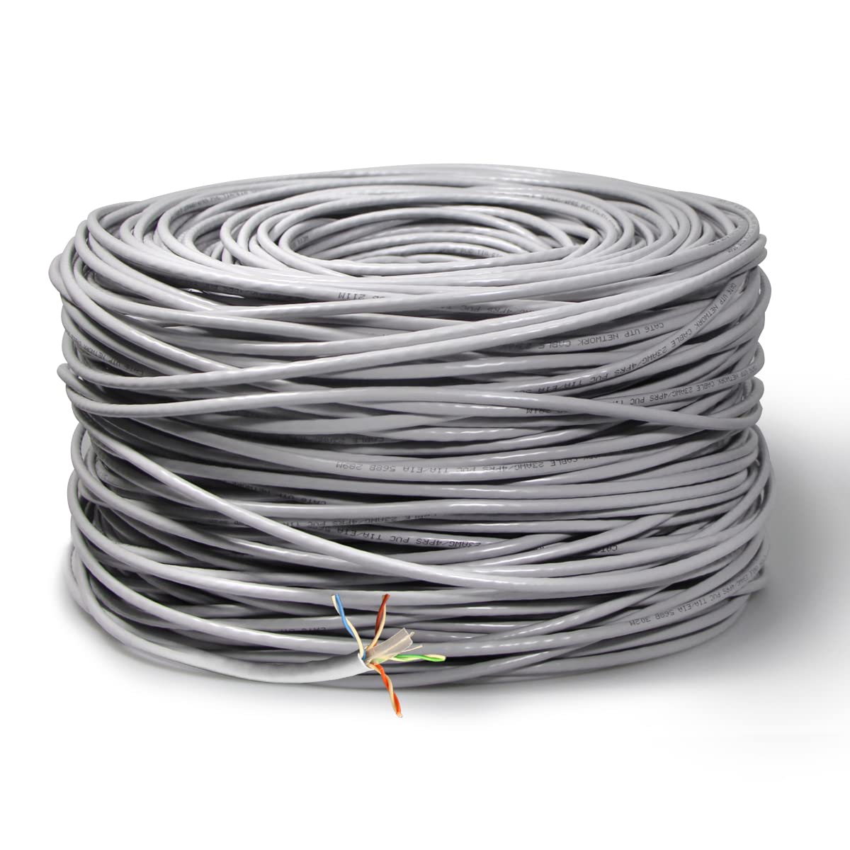 OOSSXX 1000FT Cat5e Ethernet Cable Bulk, Outdoor & Indoor Network Cable for PoE Security Camera System, High-Speed Cat5e LAN Cable for NVR Router Switch