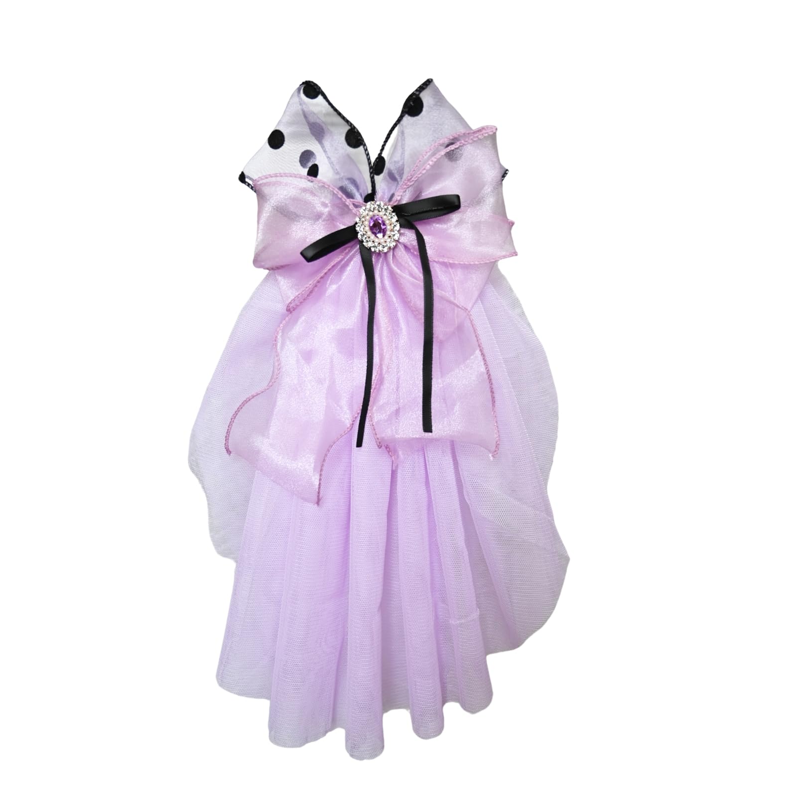 BT Bear Pet Wedding Veil, Small Dogs Hair Accessories with Clip Bow Veil, Dog Costumes for Valentine Day Wedding Party Decoration,Purple