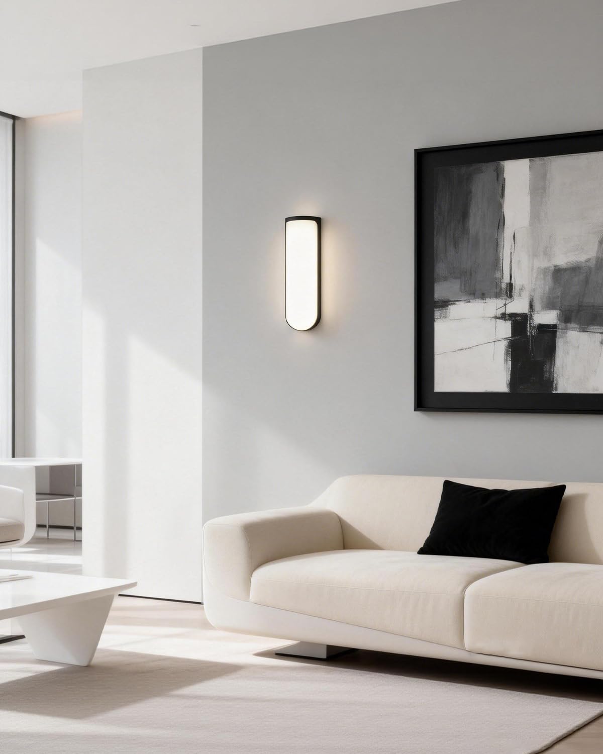 30cm 4.7W Applique Murale Exterieur en Aluminium, Lumiere Exterieur LED, Lanterne Exterieur Monobloc Empêchant Efficacement L'eau de Pluie de Pénétrer, 1000lm IP54 Blanc Chaud 4000K, Noir Mat