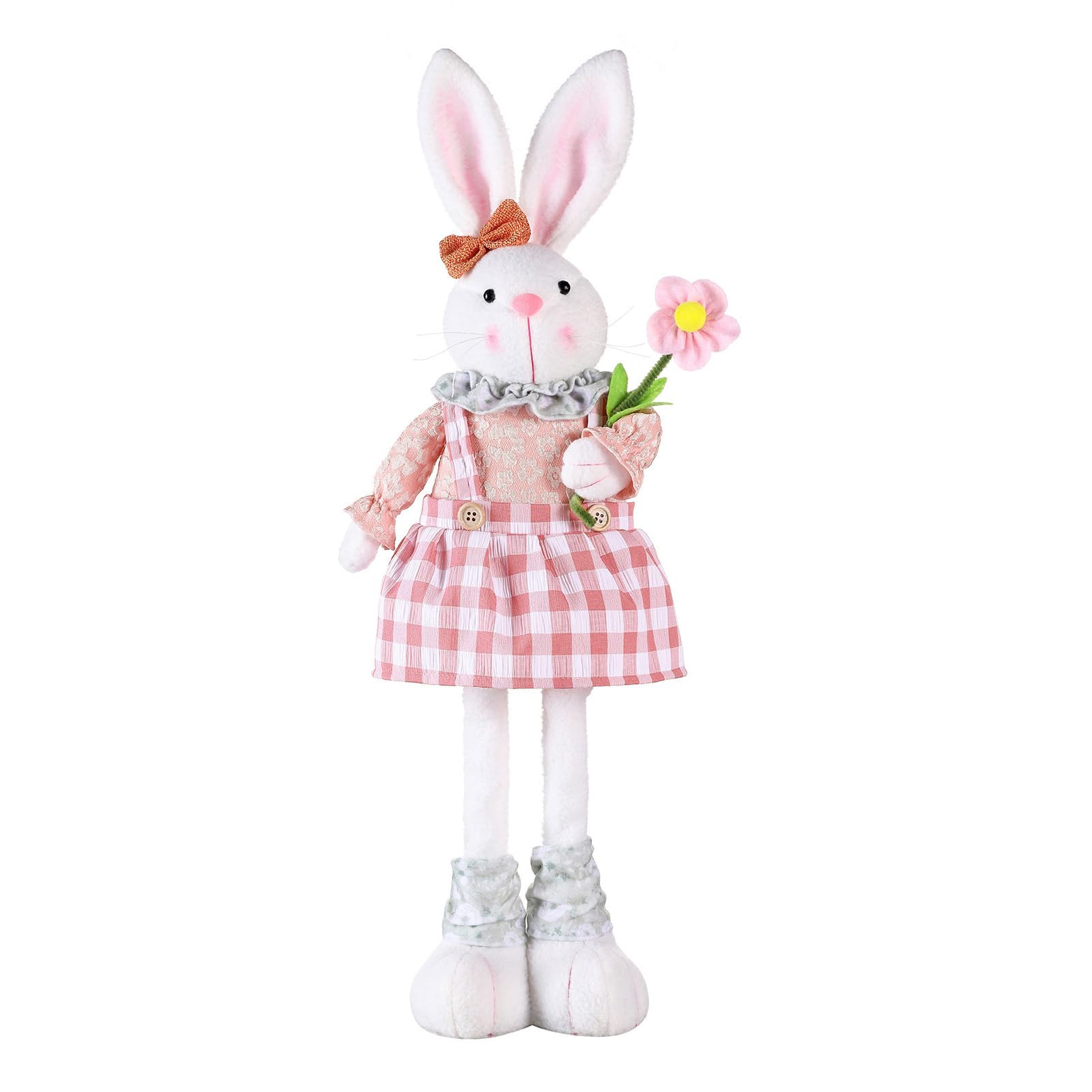 Hsioluted Simulation Figurines Easter Decoration Extendable Legs Sculptures Festival Party Ornament Figurines Home Decor Figurine Toy Small Easter Home Decor
