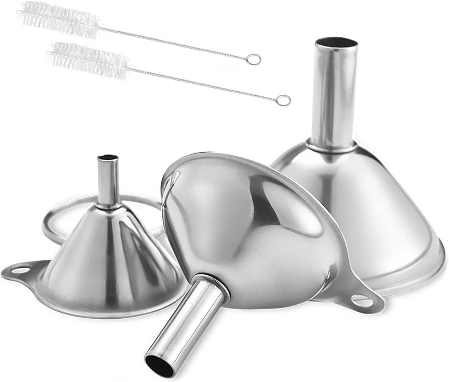 Stainless Steel Funnel Set - Kitchen Funnels for Spices, Essential Oils & Flask (1.7Inch/ 2.2Inch/ 2.9Inch)