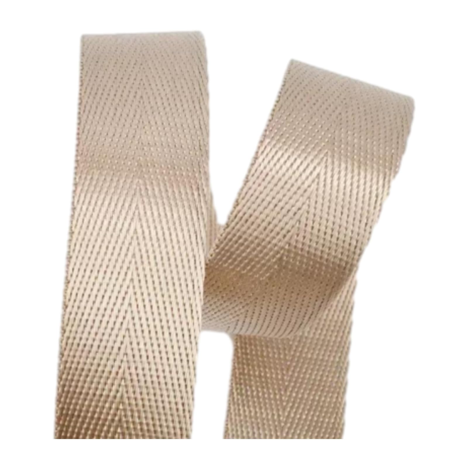 5M 20-38mm Nylon Webbing Band, Strap Bag Backpack Material, Sewing Binding Tape,Beige,32mm — image 1