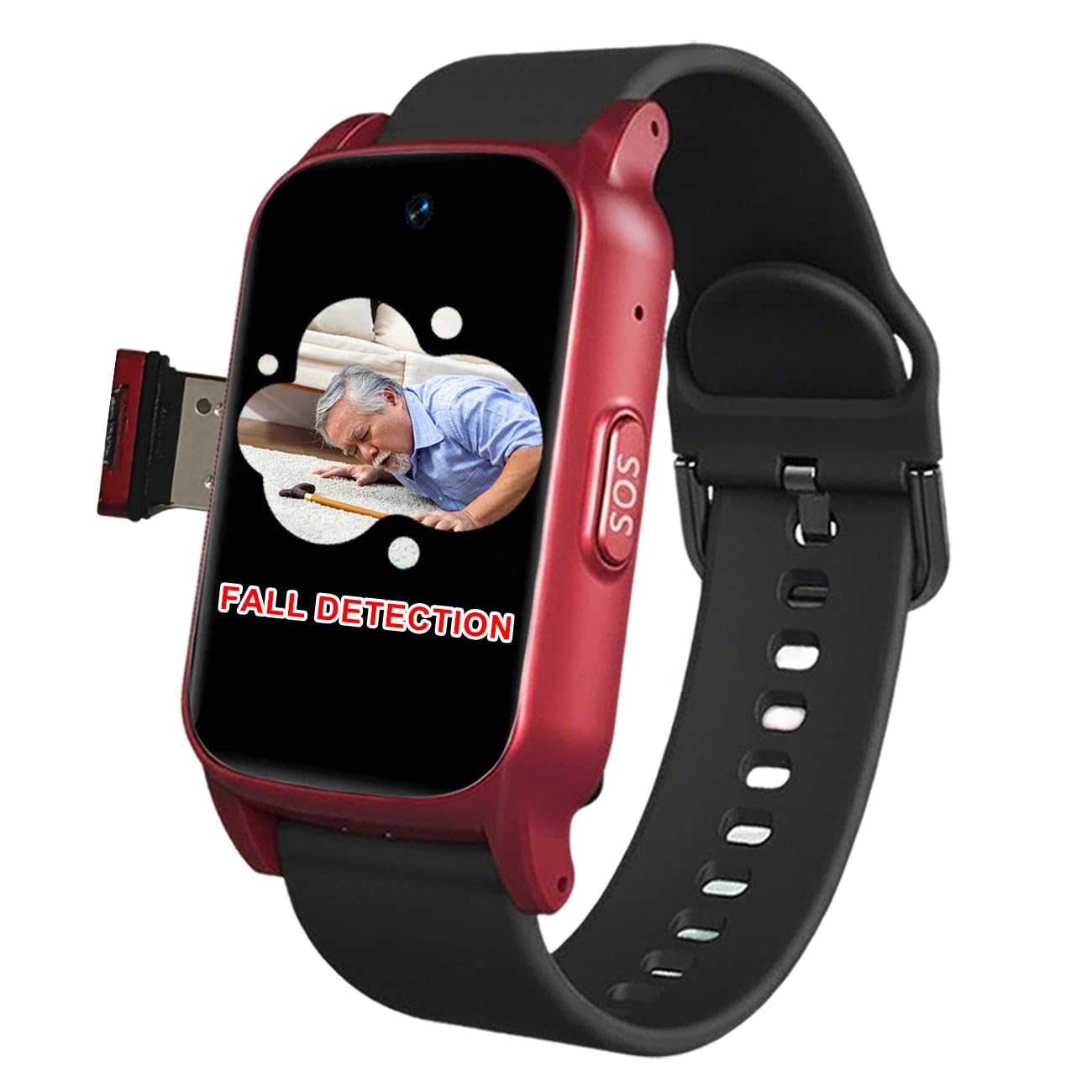 Reloj Localizador Personas Mayores con Detección De Caídas para Personas Mayores Reloj con Botón De Llamada De Emergencia SOS Emergencia Ancianos