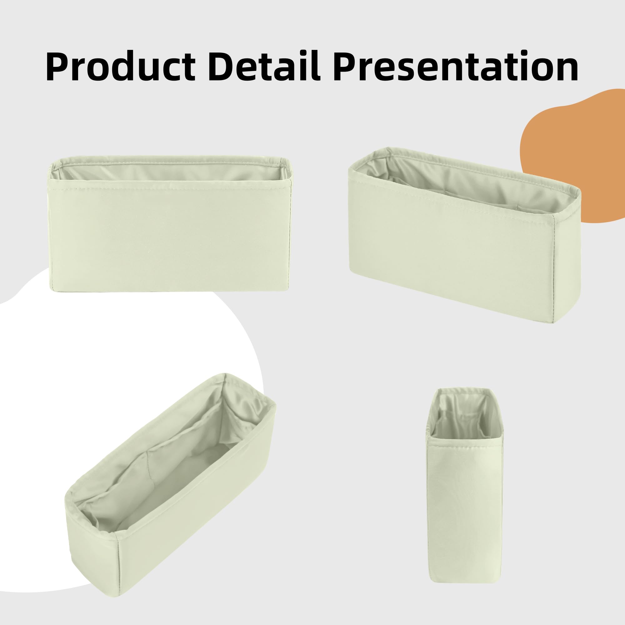 DGAZ Inserto Organizador para Delvaux-Brillant MM, Satén, Gris Neve | Inserto de Satén de Lujo, Ajuste Perfecto, Protección Suave, Ligero