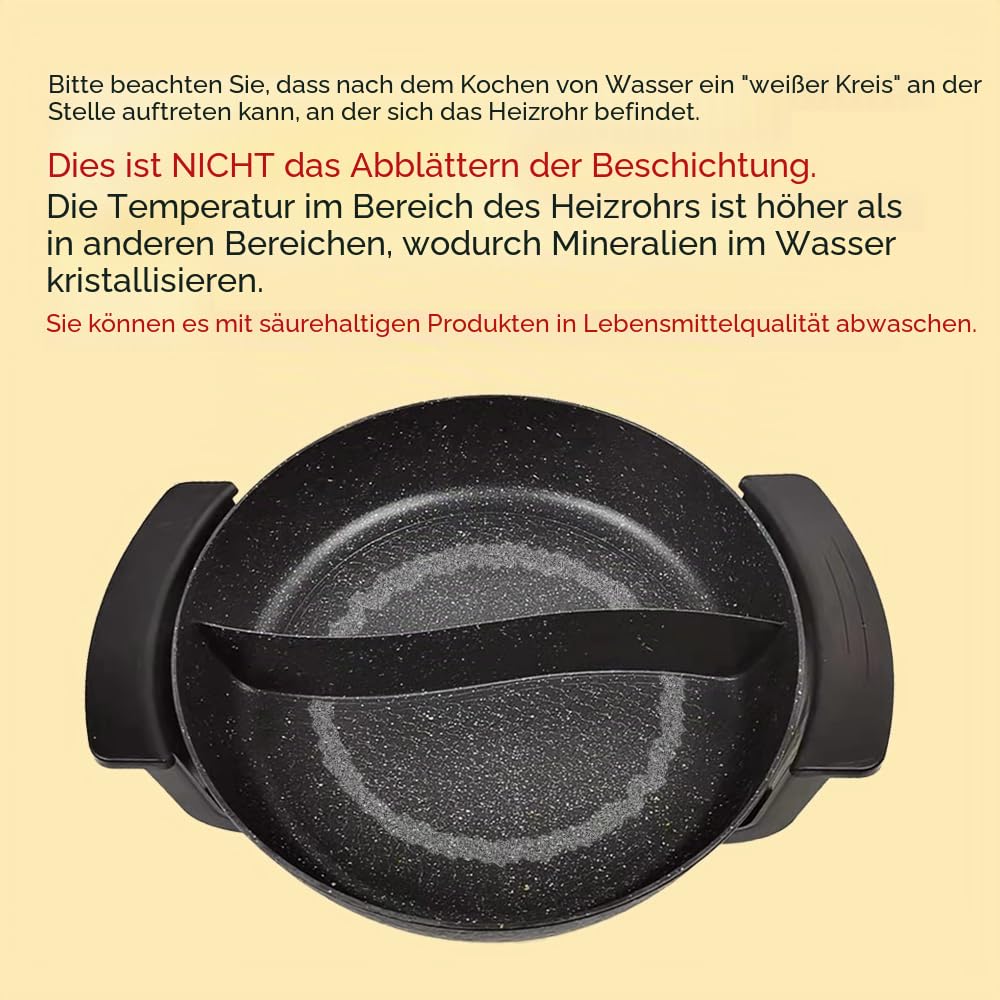 Food Party Hot Pot Elektrisch Hotpot Topf 6L Elektrischer Kochtopf 220V 1200W Doppelseitig Elektrische Wok mit Deckel Chinesischer Hot Pot Fondue