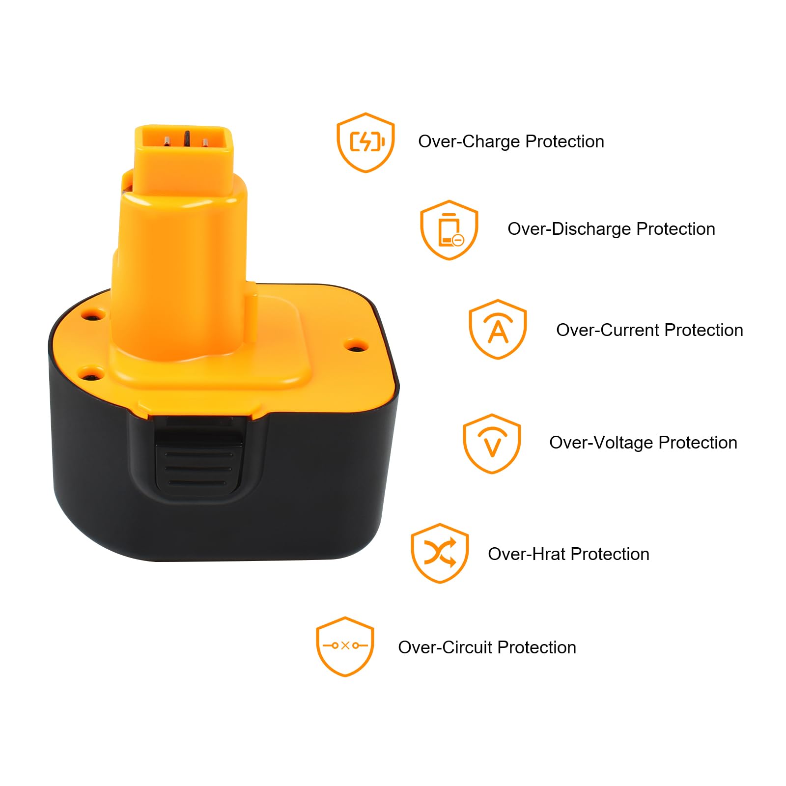 2X 12V 3,5Ah/3500mAh NI-MH Batterie de Remplacement pour Dewalt Batterie DC9071 DE9075 DE9071 DE9074 DW9071 DW9072 DE9501 DE9072 Outil Électrique sans Fil