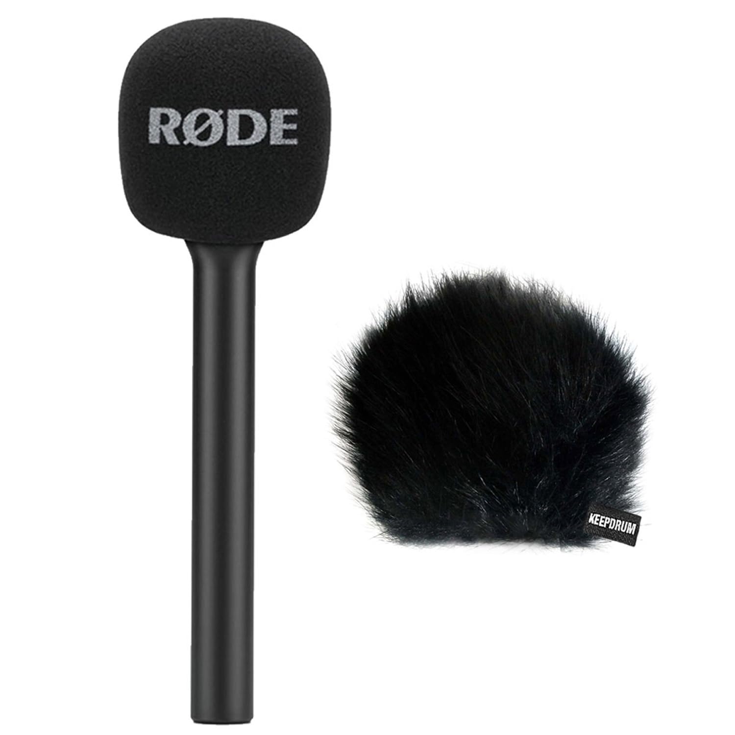 Rode Wireless GO Gen 3 bezprzewodowy 2-kanałowy system radiowy z mikrofonem Stone szary z adapterem ręcznym Interview GO i keepdrum, futrzana ochrona przed wiatrem BK