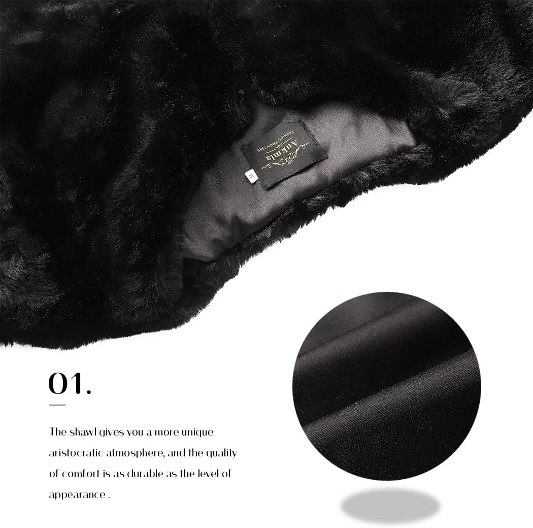 Edary Women Faux Fur Jacket Long Sleeve Coat Open Front Fur Coat Winter Warm Shaggy Faux Fur Parka for Women and Girl - Image 5