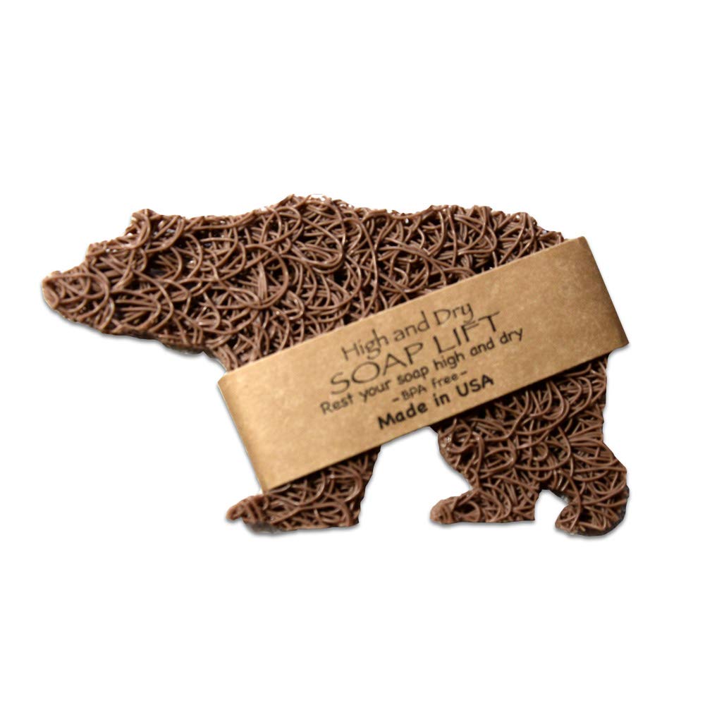 Soap Lift Bear Multi Colors, Bio Plastic, BPA Free Soap Saver (Brown)