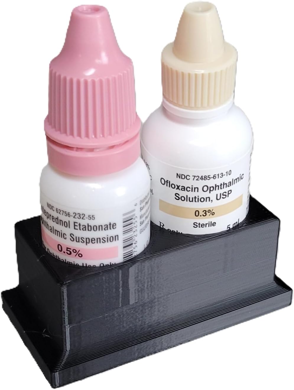 Znet3D Eye Drop Bottle Organizer, 2-Slot Stand (Black)