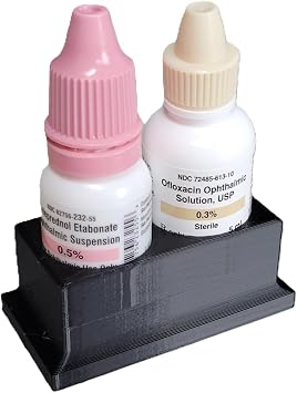 Znet3D Eye Drop Bottle Organizer, 2-Slot Stand (Black)
