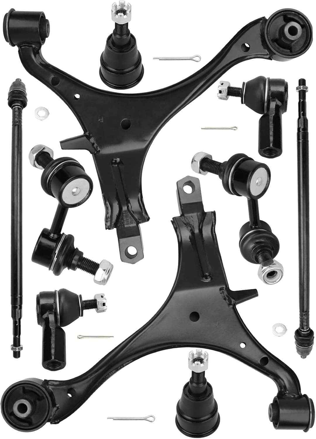 Front Lower Control Arms Ball Joints Tie Rods Sway Bars 2002 2003 2004 2005 2006 for Honda CR-V Lower Control Arms w/Ball Joints Suspension Kit - 10pc Set