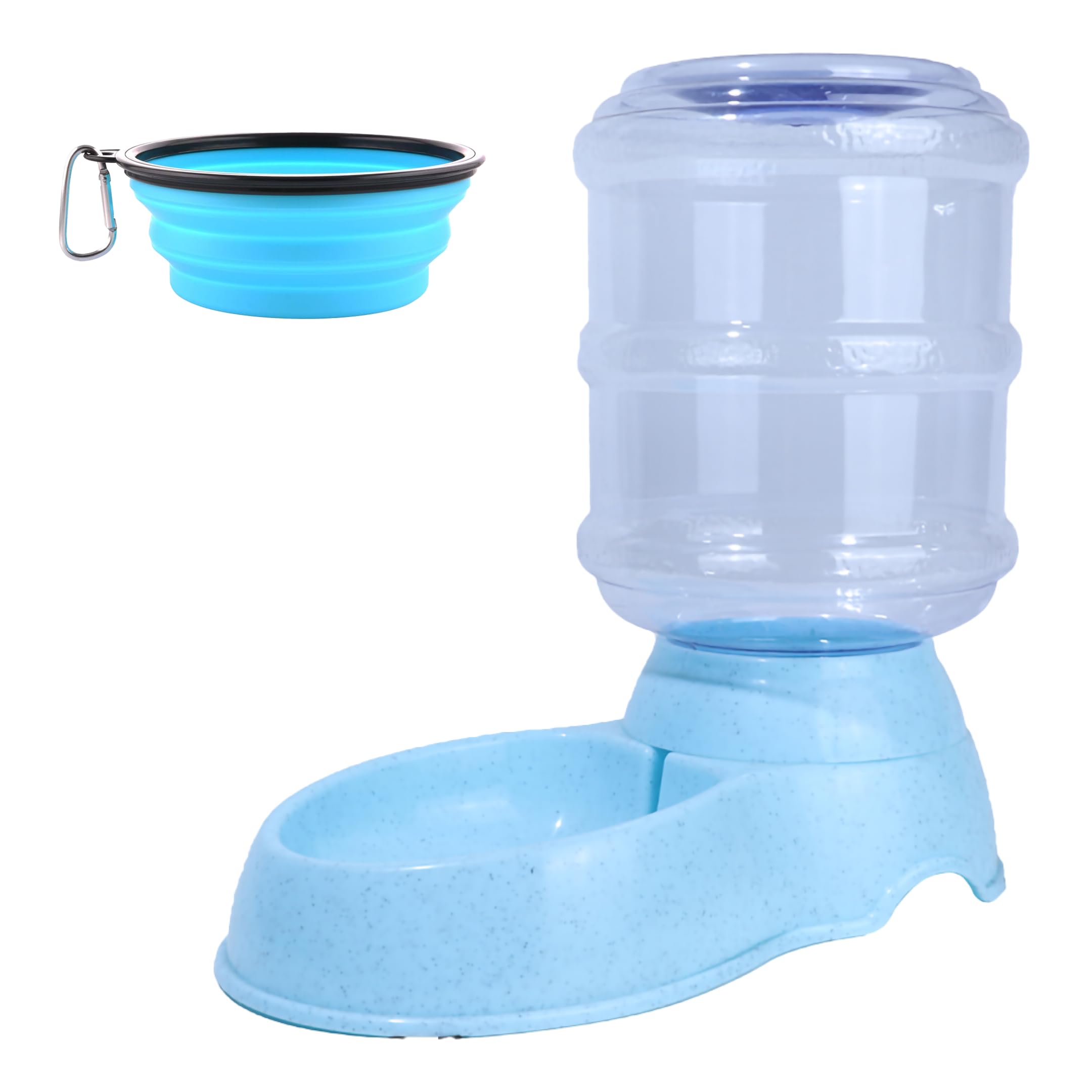 BREEZEE Bebedero de 3.8 Lt Dispensador Automático de Agua para Perros, Gatos, Mascotas, Incluye Plato Plegable Garrafón para Agua Contenedor Dosificador, Libre de BPA, Mascotas Hidratadas y Saludables