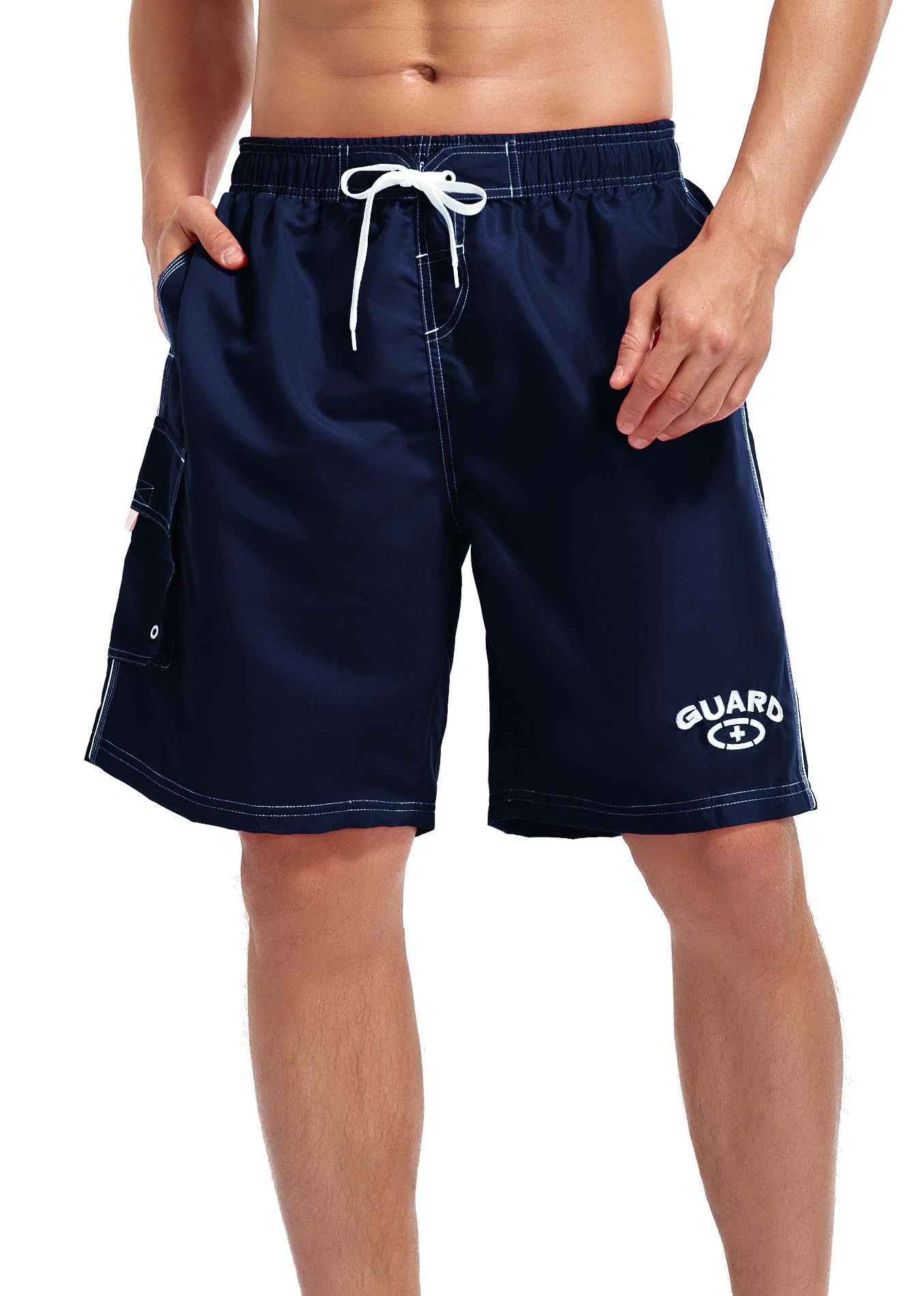 Adoretex Men's Guard Board Shorts Swim Trunks with Mesh Liner, Designed for Guard Uniform Swimwear