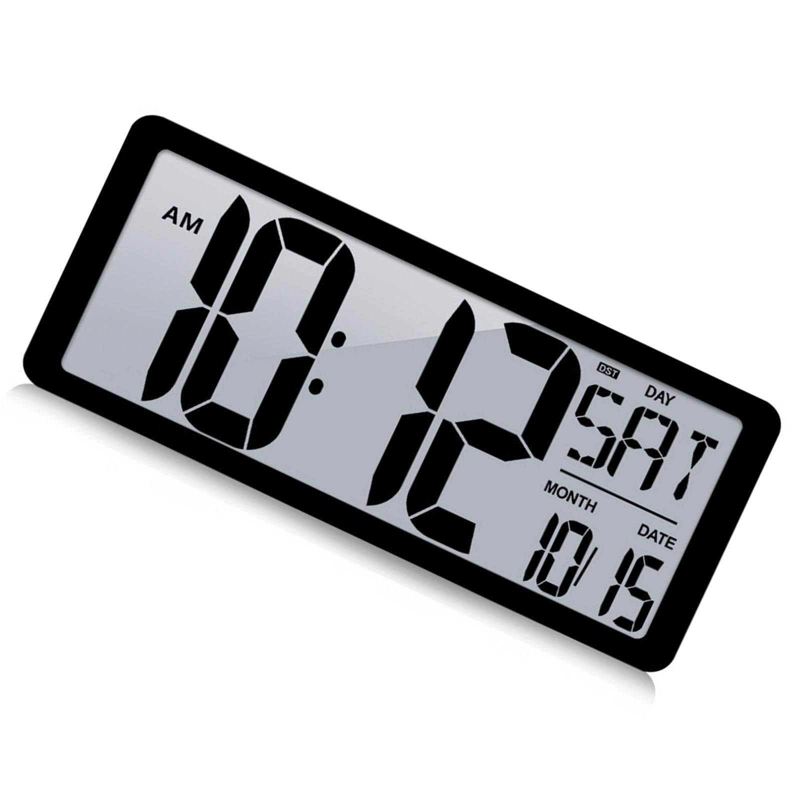 Große digitale LCD Wanduhr mit Temperatur und Datumsanzeige – 35, 6 cm (14 Zoll) leise mit Weckern für Heimbüro, Wanduhr Aufhängen