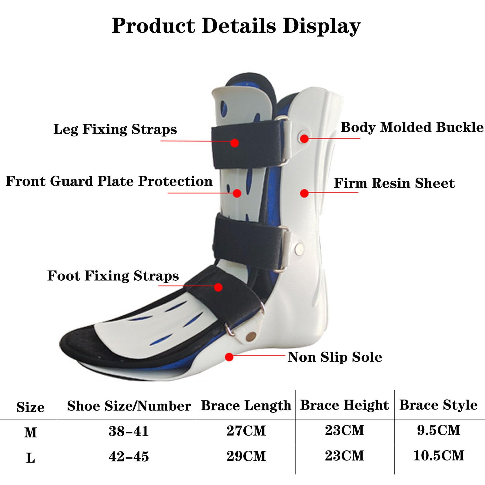 Fascitis Plantar Noche de férula Soporte de Tobillo Brace orthosis férula postural Correcto absorción de Choque Transpirable Deslizamiento de ortesis Resistente al pie, b Izquierdo+Derecha, l