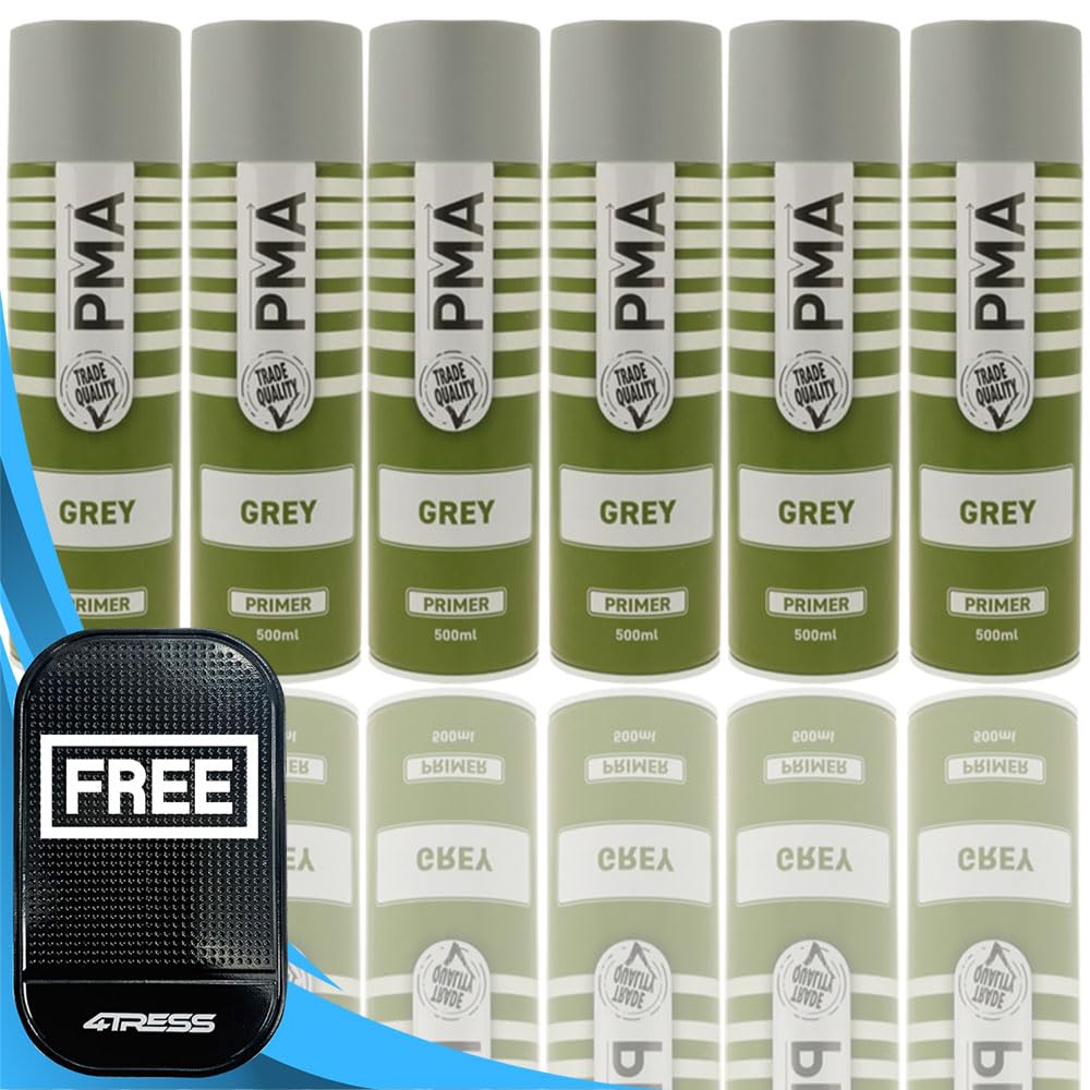 6 x PMA +Mrey Primer Aerosol Spray Paint Cans 500ml High Coverage PCPA1019+M