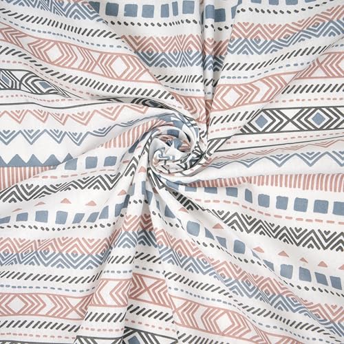 Image of Encasa XO Dining Table Cover Cloth for 4 to 6 Seater (56 inchx72 inch) | Cotton Rectangular Dining Table Cloth - Machine Washable Rectangle Tablecover for Wedding, Party, Buffet - Aztec Blue