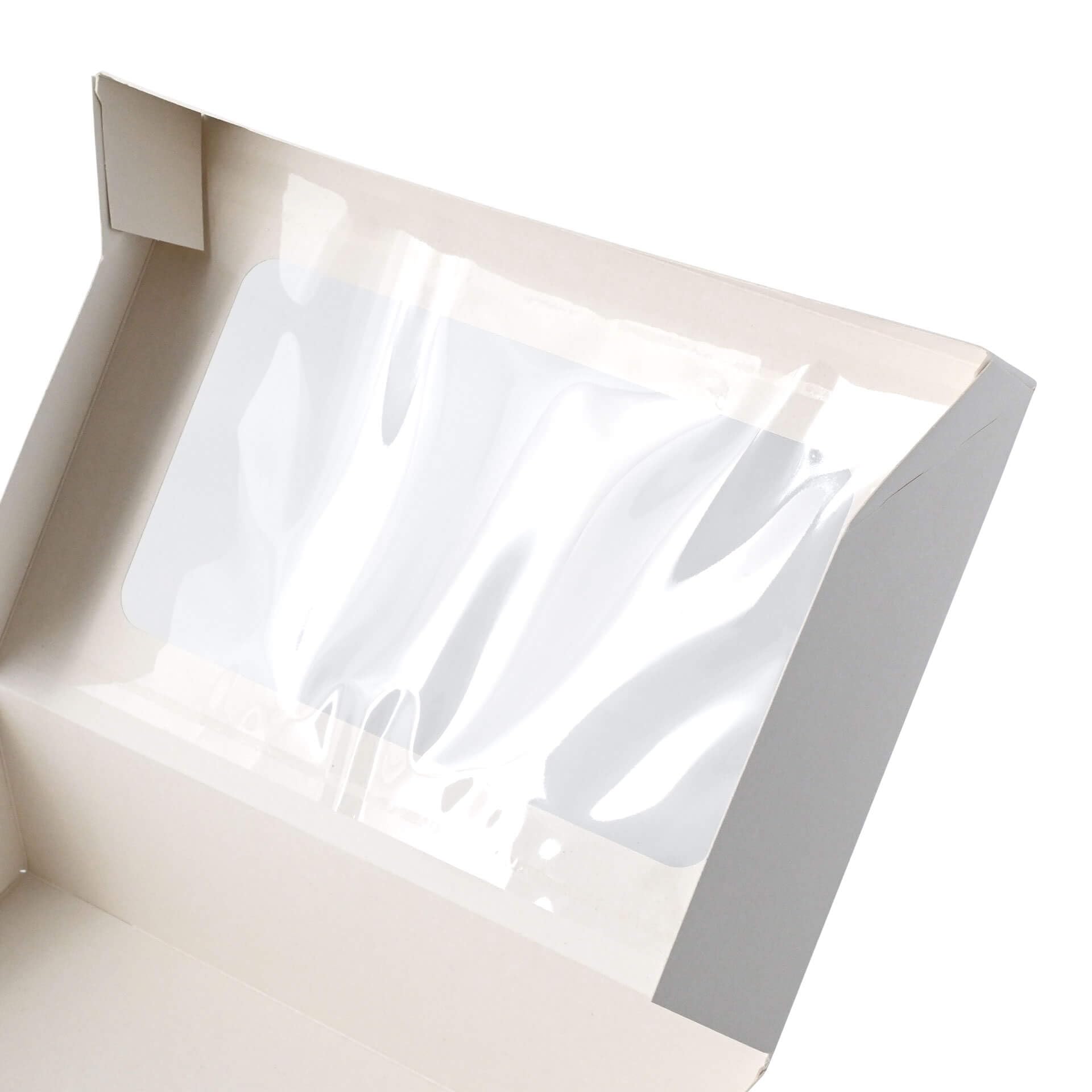 BIOZOYG 125 uds caja para 6 cupcakes con ventana, blanca