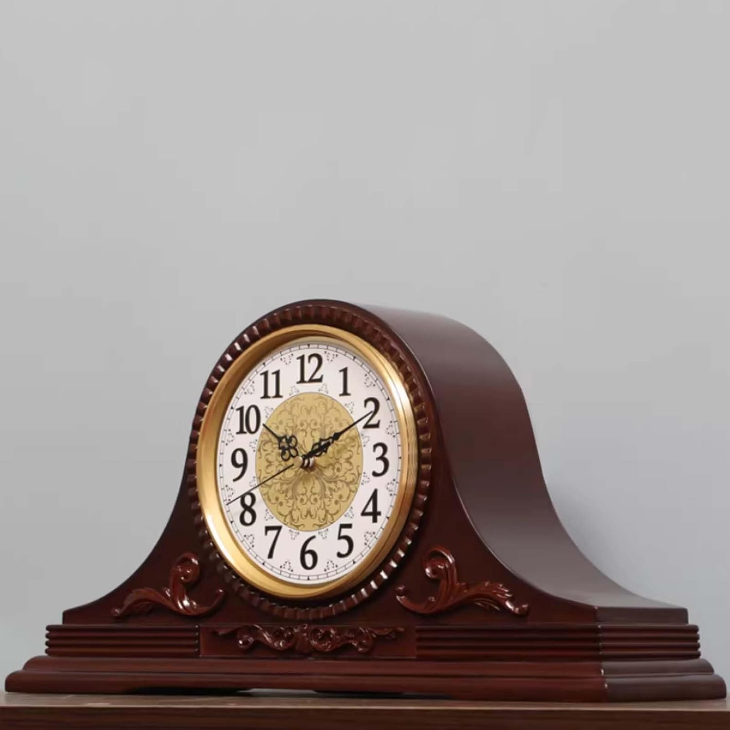 Reloj silencioso de madera, funciona con pilas, para decoración de sala de estar, oficina, estante y chimenea