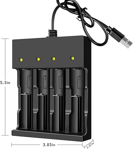 Miniatura 4 de Skywolfeye - Paquete de 4 baterías recargables 18650, cargador inteligente universal para batería recargable de 3.7 V 21700 14500 14500 10440