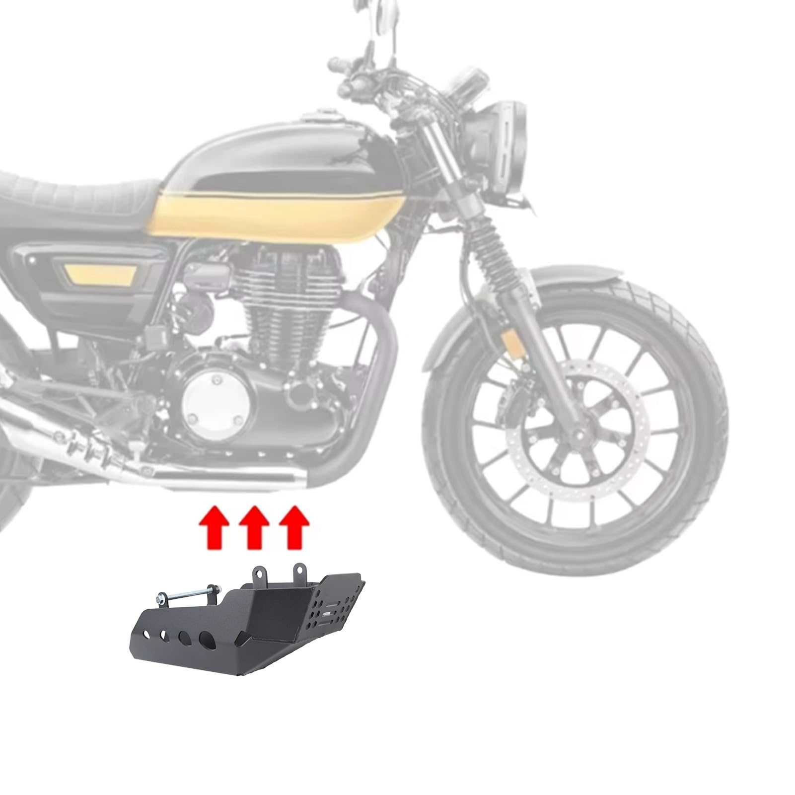 Motorrad Motor Unterfahrschutz Aluminium Motorgehäuse Schutzplatte Ersatz für CL250 CL300 Motorrahmen Schutzplatte Unterboden Schutz Schutz gegen Steinschlag Schmutz Straße und Gel
